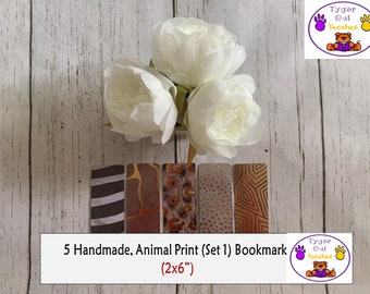 Handmade Bookmarks-Animal Print (Set 1), Custom Bookmarks, Bookmark Bundle, Bookmark Pattern, Bookish Gifts, Bookmarks for Women