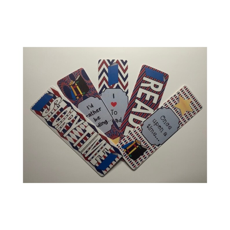 printable bookmarks for readers red white and blue etsy