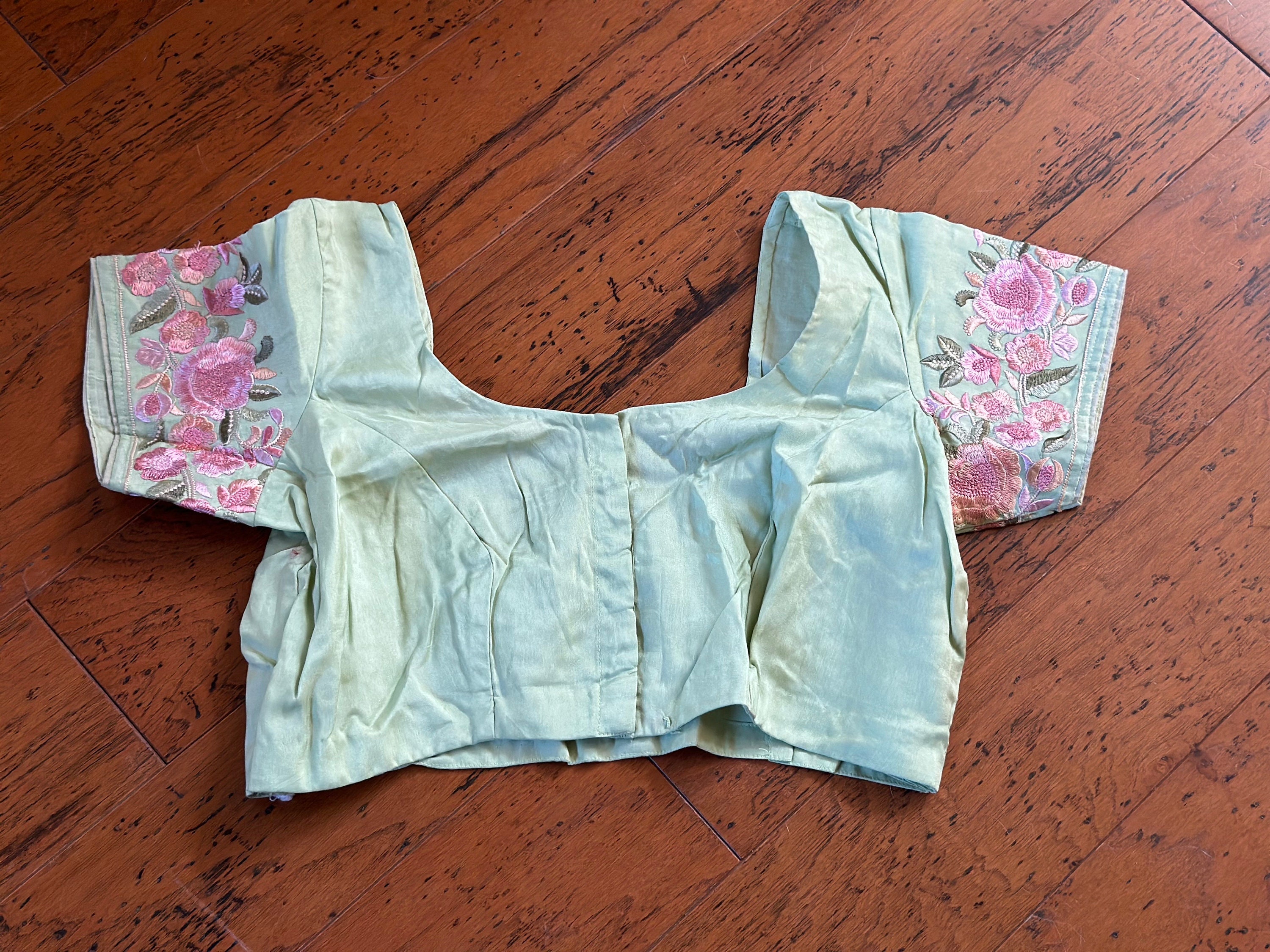 Wrap Sheer Organza Blouse Mint Green main image 1