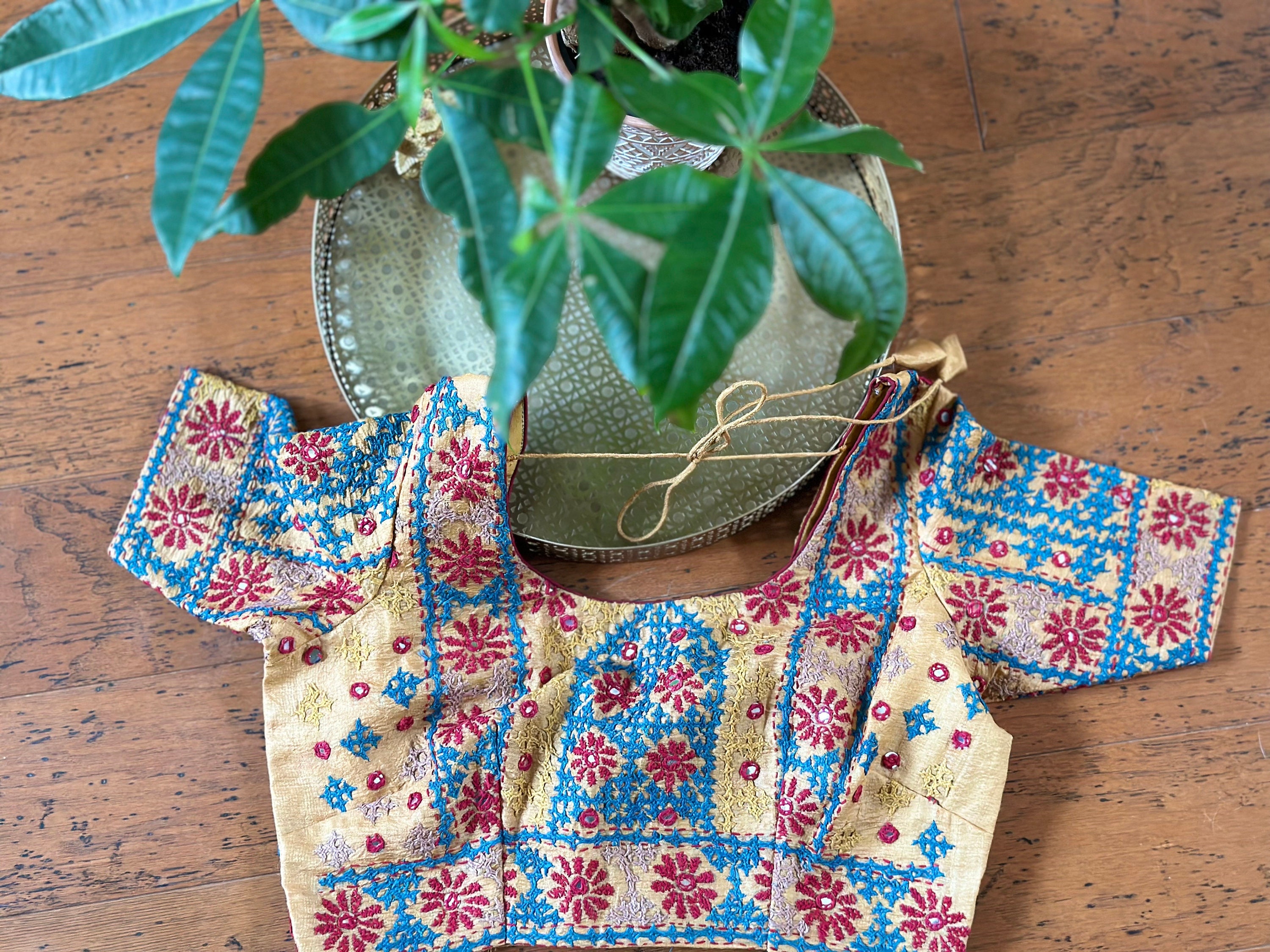 Yellow - Kutch Embroidery Handstitched Leather Flat Slippers