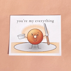 "Du bist mein Alles Bagel Karte // ""Alles Liebe"" Jubiläumskarte // Du bist meine Alles Jubiläumskarte"