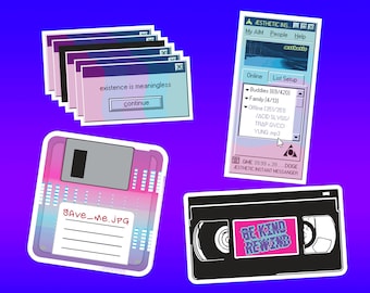 AESTHETIC Wave Sticker Set // Y2K Steamwave Sticker Set // Anfang der 2000er Jahre