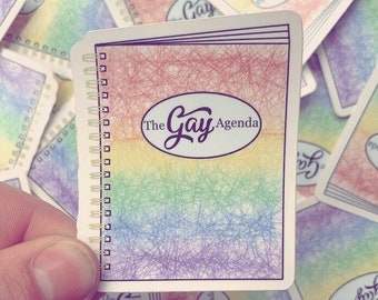 Gay Agenda Sticker by Guest Artist, Hali // Gay Pride Sticker // The Gay Agenda // LGBTQ+ Pride Sticker