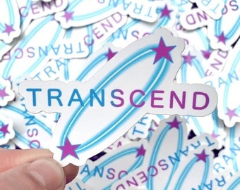 Transcend Sticker by Guest Artist, Aster // Transgender Pride Sticker // Trans Pride Sticker // Transgender Pride Gift