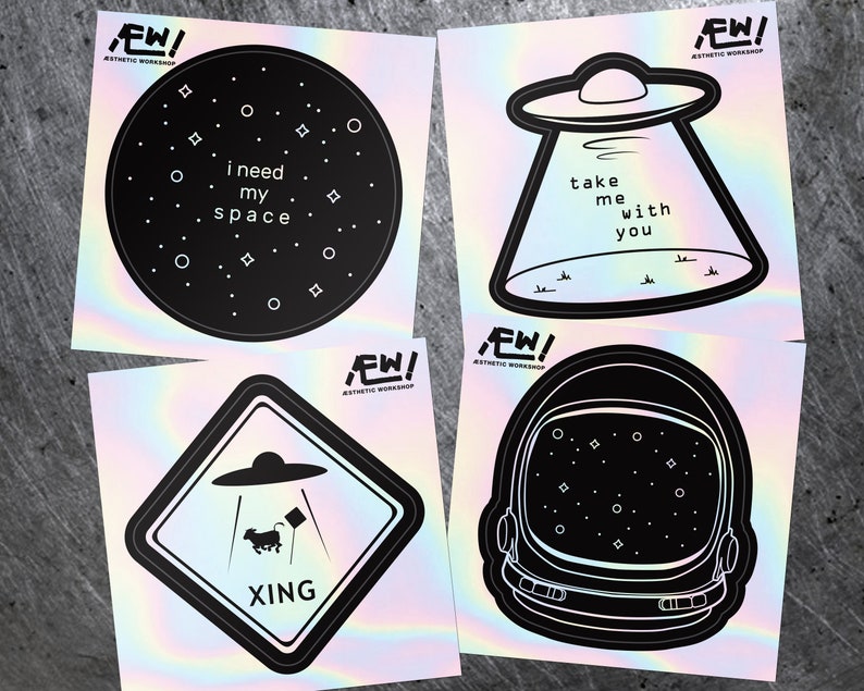 I Need Space Sticker Pack Holographic Vinyl Sticker Pack Space Sticker Pack