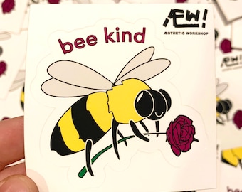Bee Kind Sticker // Bee Pun Sticker // Bee Sticker Gift // Bee Kind Bee Sticker