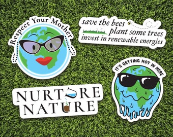 Respect Mother Earth Sticker Pack // Environmental Sticker Pack // Earth Bumper Sticker Set // Environmental Justice