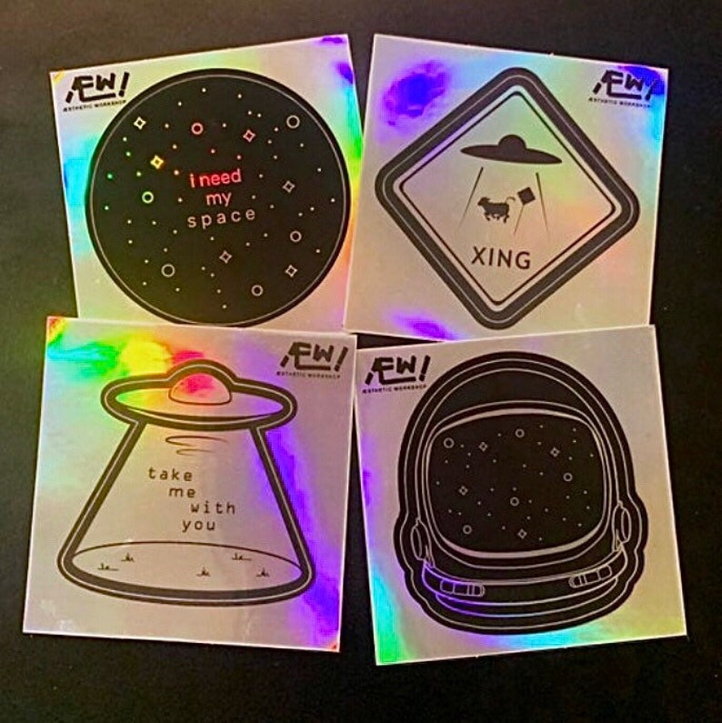 I Need Space Sticker Pack Holographic Vinyl Sticker Pack Space Sticker Pack
