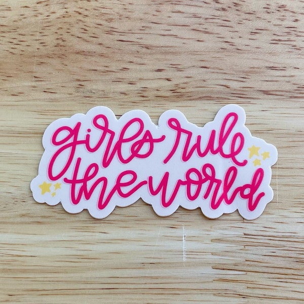 Girls Rule the World Sticker, Girls Rule the World, hydroflask sticker, Water bottle sticker, Waterproof stickers, Vinyl stickers, decals