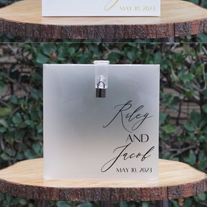 Boîte à cartes en acrylique de mariage personnalisée avec serrure et clé | HAUTE QUALITÉ | Tirelire | Boîte à cartes de mariage | Souhaitant bien