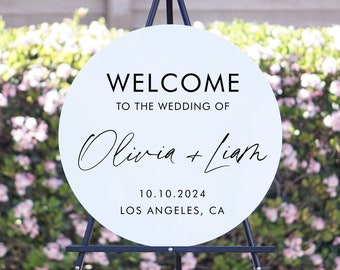 Personalized Wedding Welcome Sign Circle Acrylic | Acrylic Name Sign | Welcome to our wedding sign | Round Acrylic Sign | Baby Shower Sign