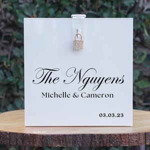 Acrylic Card Box with Lock and Key I Personalized Wedding Card Box with Slot | Wedding Card Box | Extra Large Box Option for big wedding
