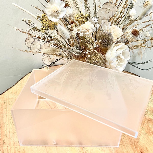 Frosted Acrylic Gift Box | Bridesmaid Proposal Gift Box | Acrylic Box | Name Box | Birthday Box | Jewelry Box | Memory Box | Keepsake Box