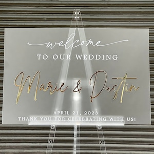 Frosted Acrylic Wedding Welcome Sign | Acrylic Welcome Sign | Wedding Signage |  3D Welcome Sign | Custom Wedding Sign