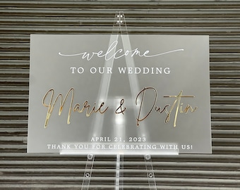Frosted Acrylic Wedding Welcome Sign | Acrylic Welcome Sign | Wedding Signage |  3D Welcome Sign | Custom Wedding Sign