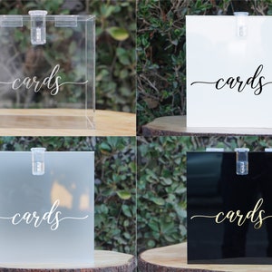 Boîte à cartes en acrylique de mariage avec serrure et clé | | DE HAUTE QUALITÉ Tirelire de mariage | Porte-carte de mariage | Boîte à cartes de mariage | Personnalisable
