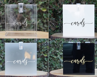 Wedding Acrylic Card Box with Lock and Key | HIGH QUALITY | Wedding Money Box | Wedding Card Holder | Wedding Card Box | Customizable