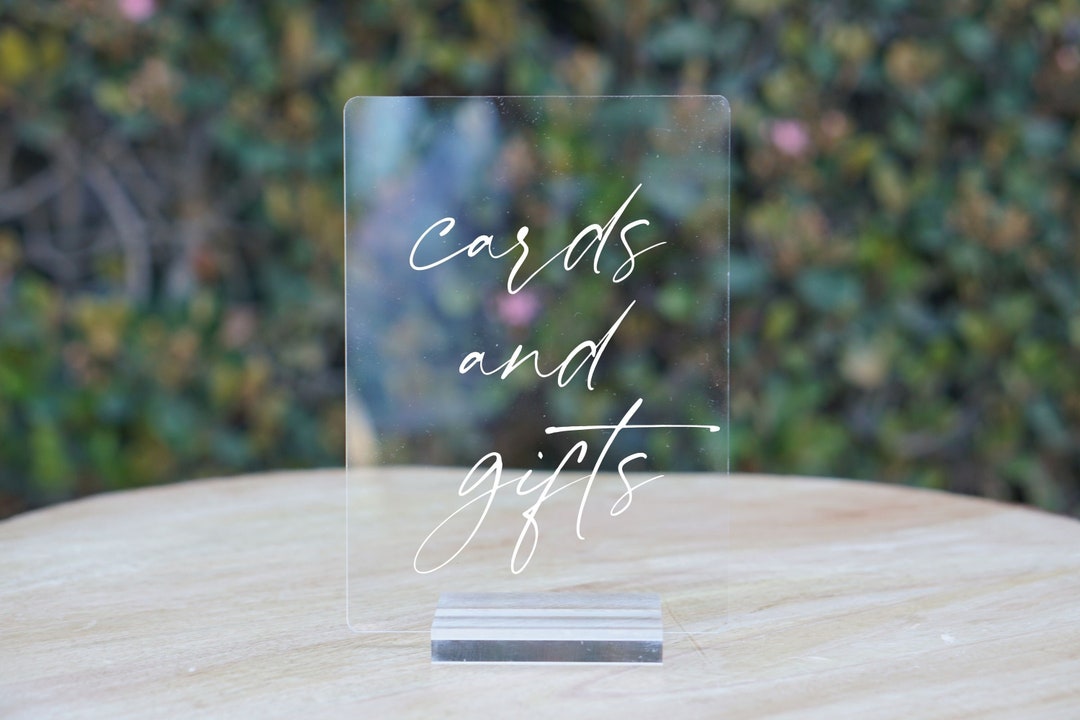 Cards and Gifts Table Acrylic Sign | Wedding | Baby Shower | Custom ...