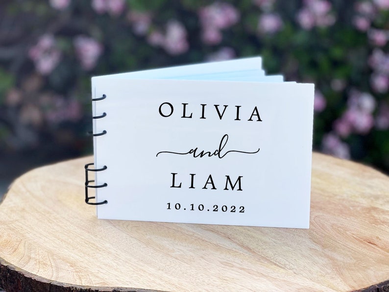 Personalized Wedding Guest Book Acrylic Custom Wedding Signature Book High Quality Acrylic Wedding Guestbook image 3