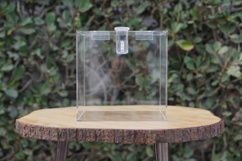 Clear Acrylic Card Box With Latch for Lock and Key HIGH Etsy