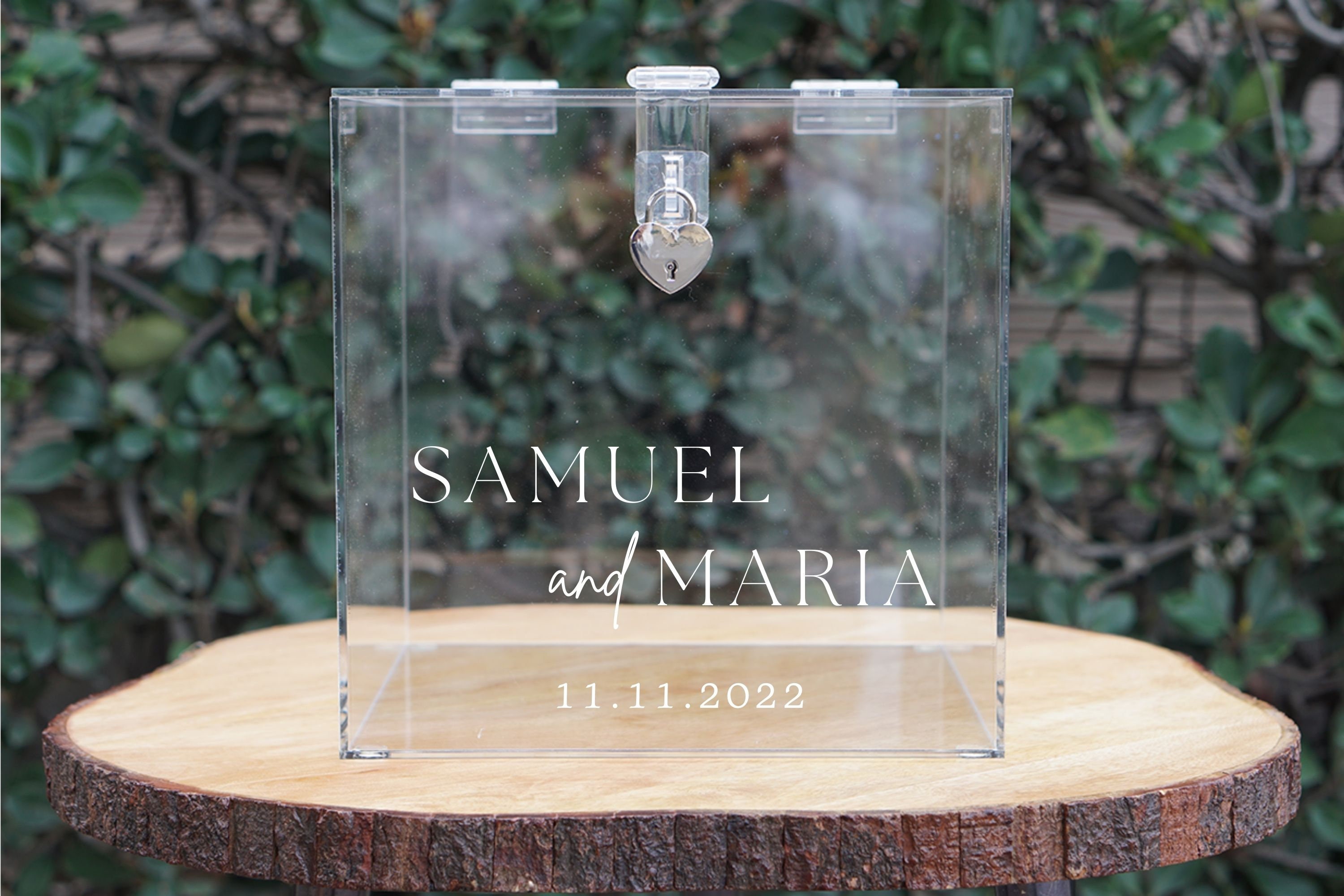 Personalized Name Card Box Wedding Acrylic Card Box With Lock Etsy