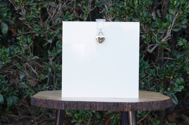 White Acrylic Card Box With Lock and Key HIGH QUALITY Etsy