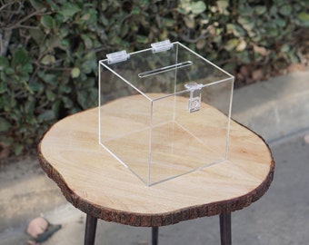 Clear Acrylic Card Box with Latch for Lock and Key | HIGH QUALITY | Wedding Money Box | Wedding Card Holder | Wedding Card Box |