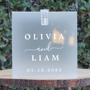 Boîte à cartes en acrylique Frost personnalisée avec serrure et clé | HAUTE QUALITÉ | Tirelire de mariage | Porte-carte de mariage | Boîte à cartes de mariage