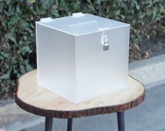 Wedding Frosted Acrylic Card Box with Lock and Key | HIGH QUALITY | Wedding Money Box | Wedding Card Holder | Wedding Card Box