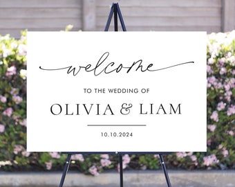 Personalized Wedding Welcome Sign in High Quality PVC Sintra | Thick Foam Board Name Sign | Wedding Sign | Birthday Sign | Baby Shower Sign
