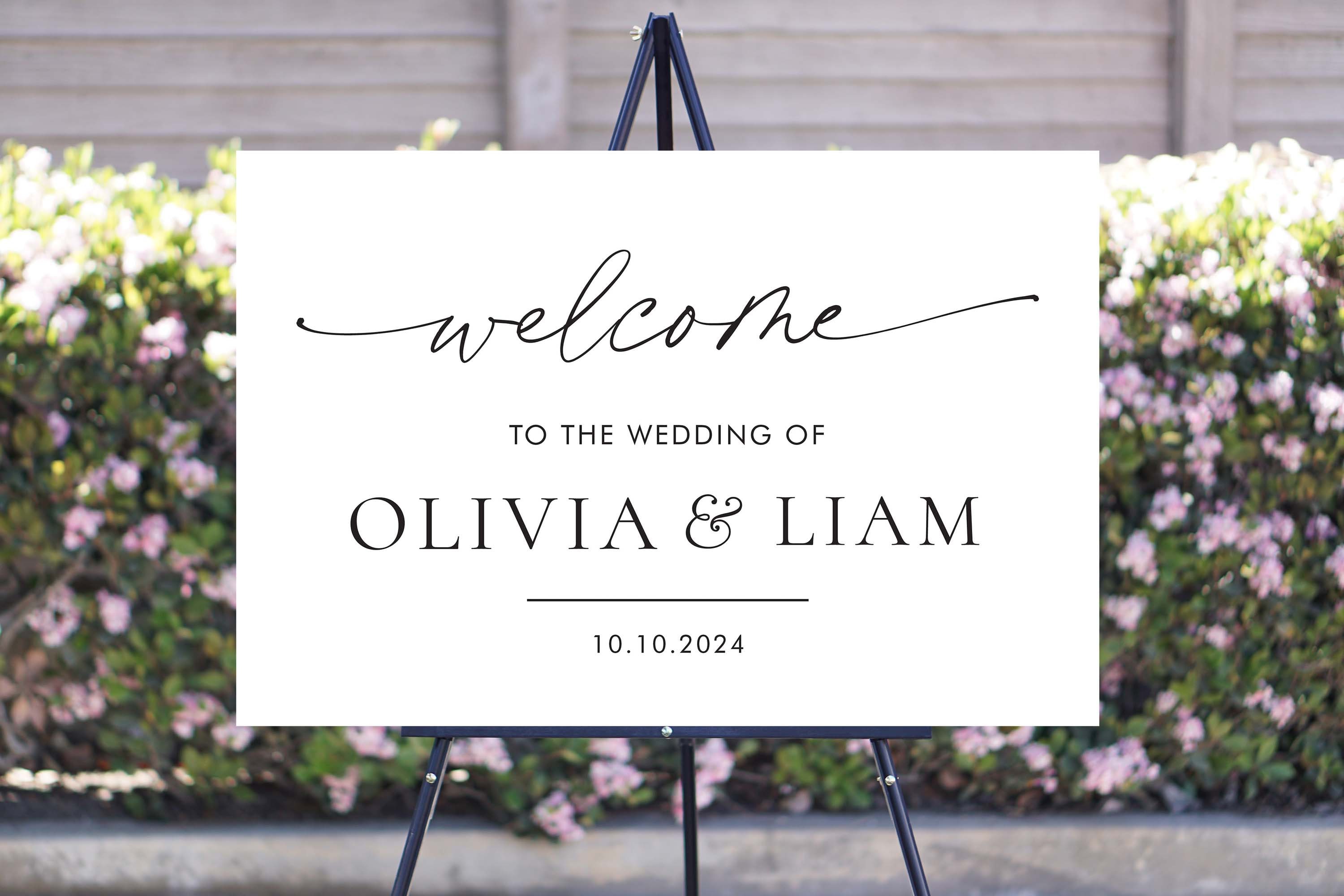【受注製作品】Wedding Welcome Board Welcome Wedding Signs 18x24 or 24x36. Personalized and Custom Foam