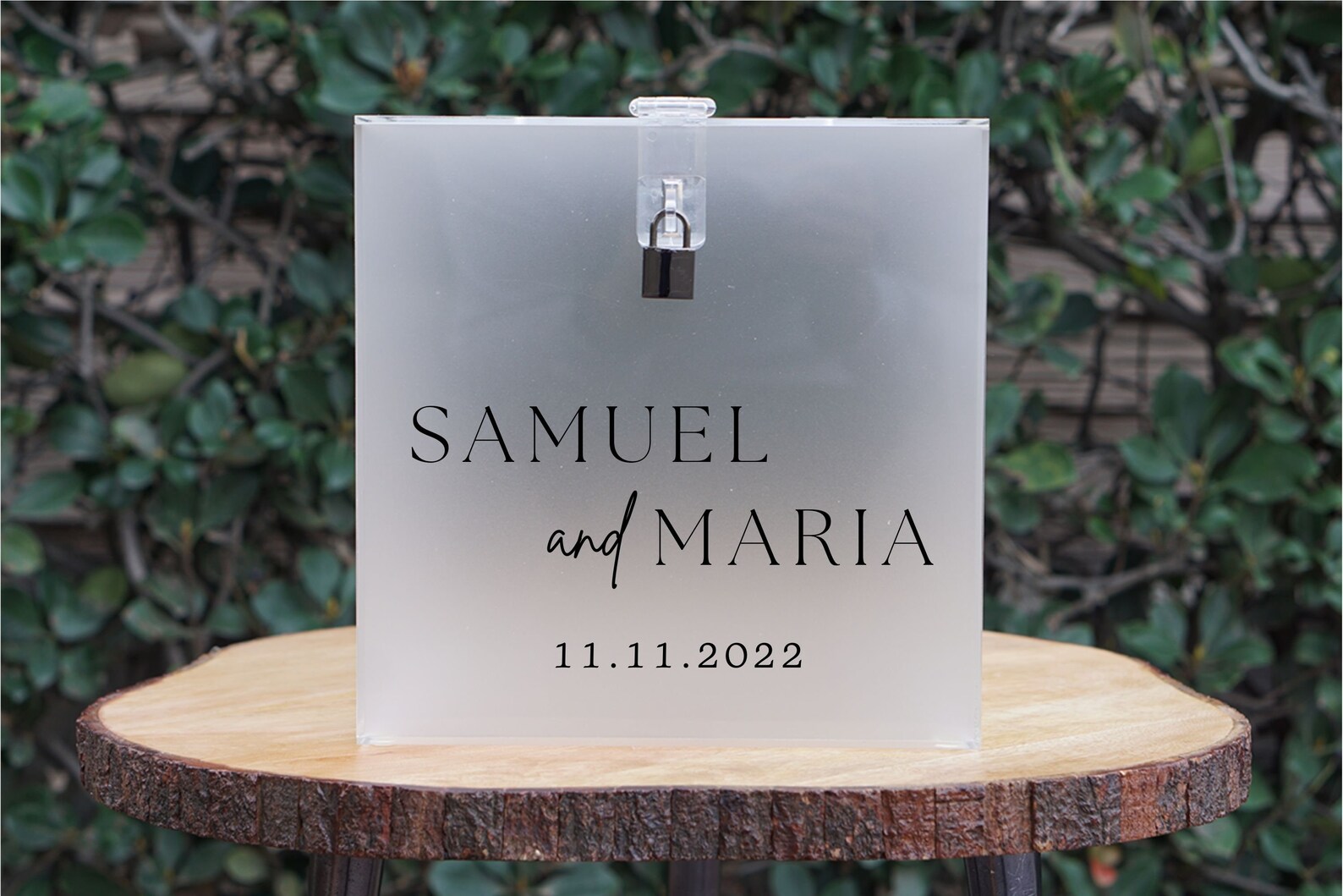Personalized Name Card Box Wedding Acrylic Card Box With Lock Etsy