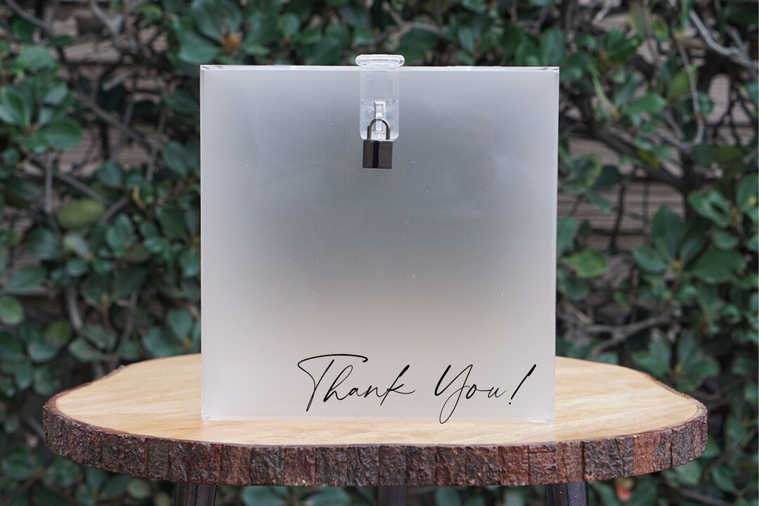 Thank You Card Box Customized Wedding Acrylic Card Box With Lock and