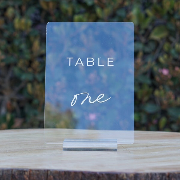 Acrylic Wedding Table Number Markers with Stands | Acrylic Stand | UV Printed High Quality | Wedding Table Decor | Wedding Signage