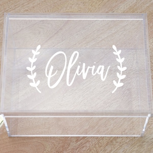 Customized Bridesmaid Acrylic Box | Custom Name Gift Box | Bridesmaid Box | Wedding Gift Box | Valentines Day Box | Acrylic Keepsake Box