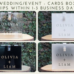 Boîte à cartes acrylique de mariage personnalisée avec serrure et clé | | DE HAUTE QUALITÉ | de boîte à monnaie de mariage Porte-carte de mariage | Boîte de carte de mariage