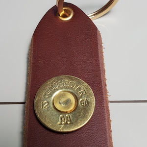 Leather Shotgun Shell Keychain