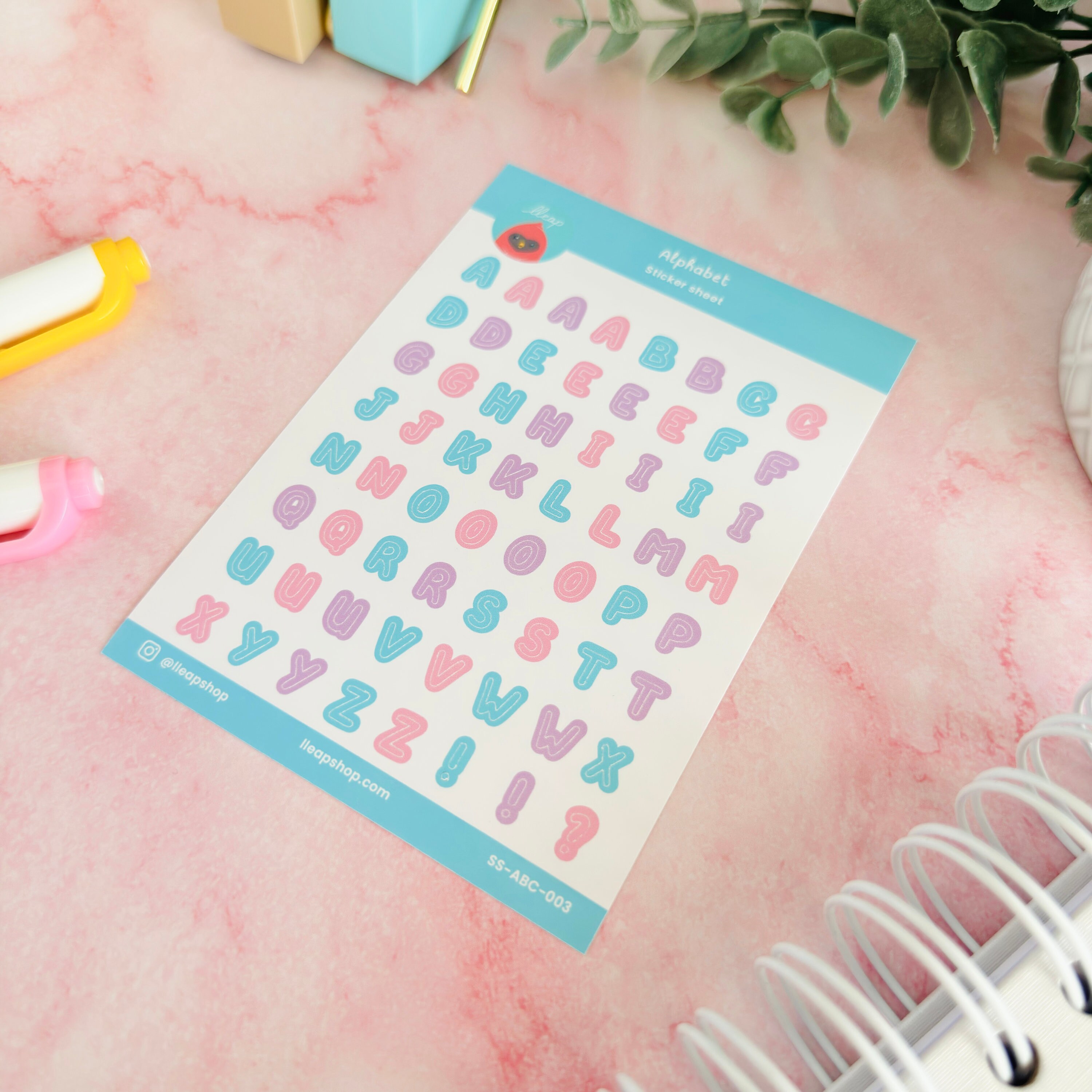 Alphabet Letters Sticker Sheet Sirène - Journal Stickers - Planner ...