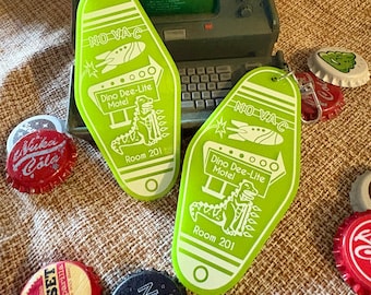 Novac Dinky the T-Rex Vintage Motel Tag