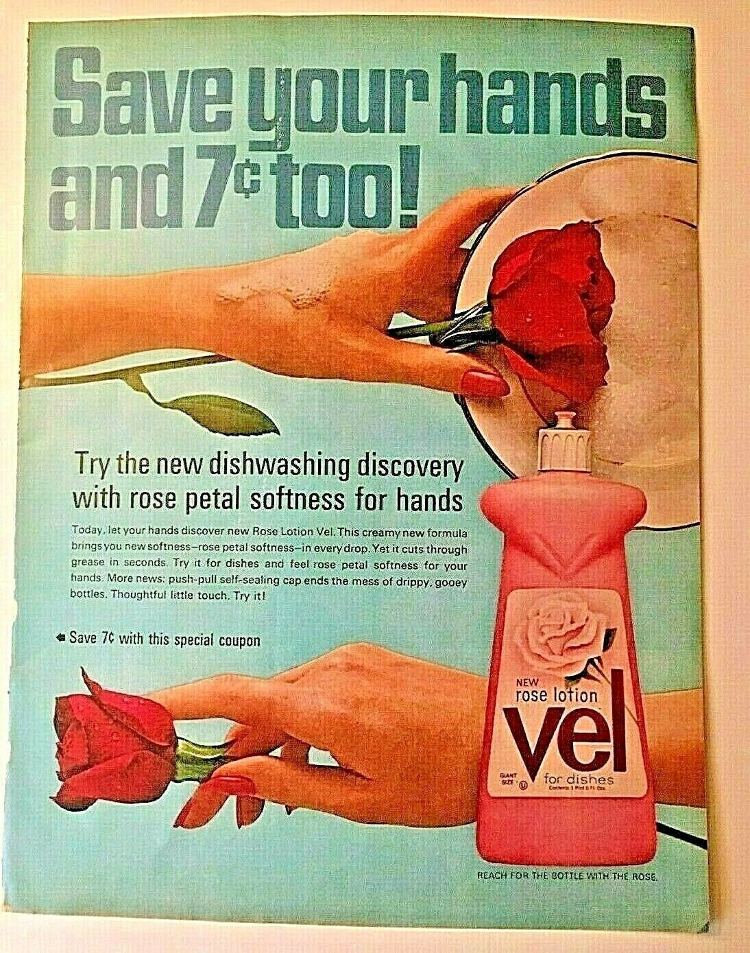 Vintage Ad Print Vel Dishwashing Soap. 19659.25 x 12.25 Etsy