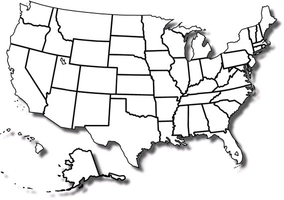 Empty United States Map Blank United States Map Poster Picture Photo Banner States | Etsy Hong Kong
