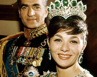 MOHAMMAD REZA PAHLAVI Shah & Wife Glossy Poster Picture Photo Print Banner