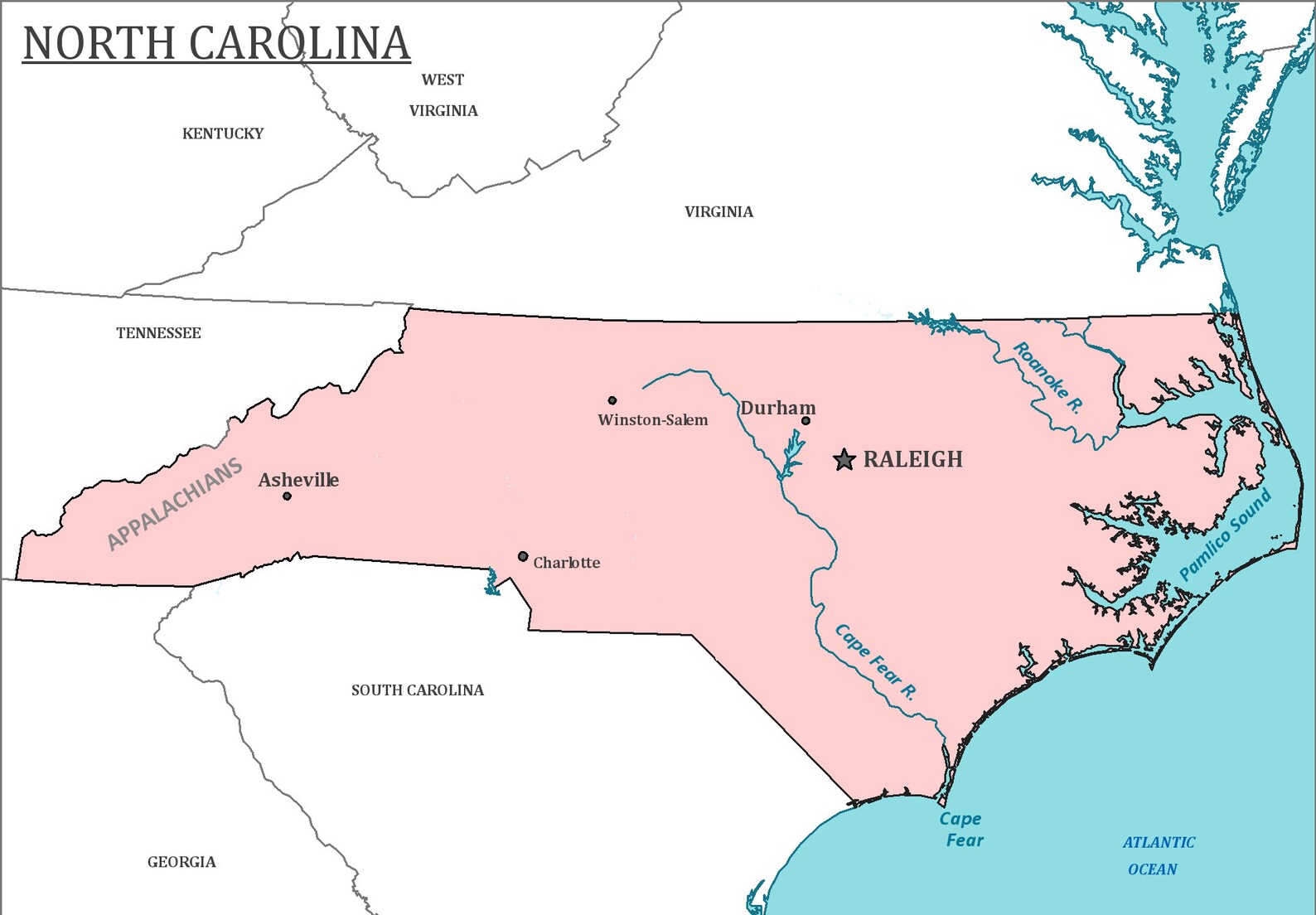 Road Map Of North Carolina