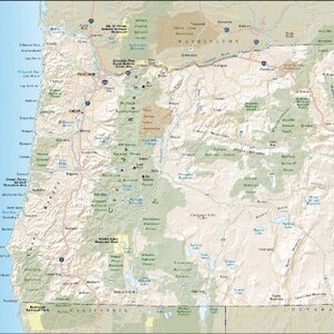OREGON STATE ROAD Map Poster glänzend Poster Bild Foto Banner Oder Stadtautobahn