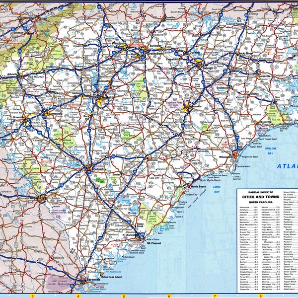 SOUTH CAROLINA STATE Road Map Glossy Poster Picture Photo Banner sc city