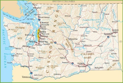 WASHINGTON STATE ROAD Map Glossy Poster Picture Photo Banner City Il Fullxfull.4111610243 J97t 