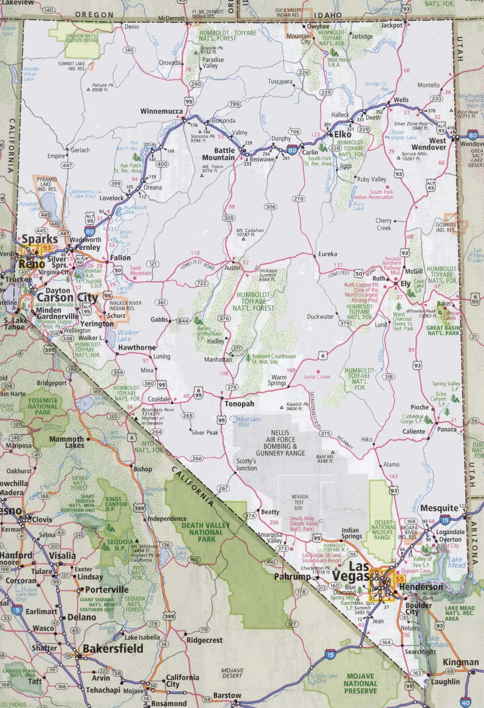 Nevada State Road Map Glossy Poster Picture Photo Banner City Etsy
