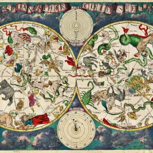COOL Sternzeichen KARTE glänzend Poster Bild Foto Sternbilder Astrologie
