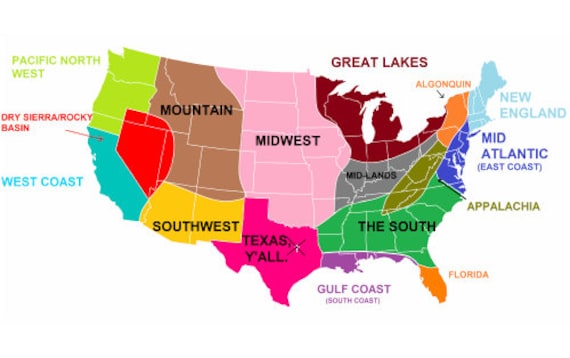 アメリカ アメリカ合衆国 地域 白地図 光沢ポスター 画像 写真
