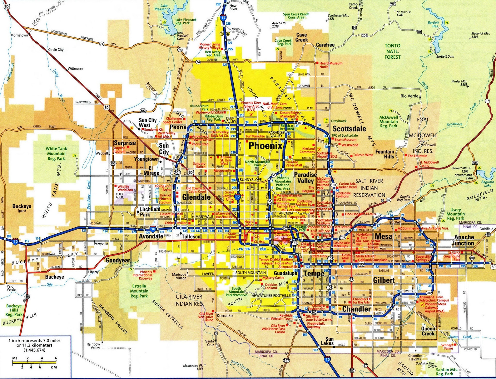 Phoenix Arizona Map Glossy Poster Picture Photo Banner Print Etsy Phoenix Arizona Map Glossy Poster Picture Photo Banner Print Etsy